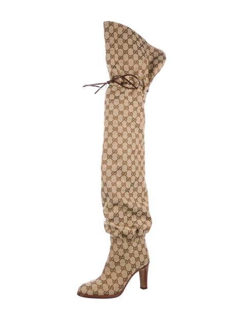 gucci monogram boots price|gucci monogram thigh high boots.